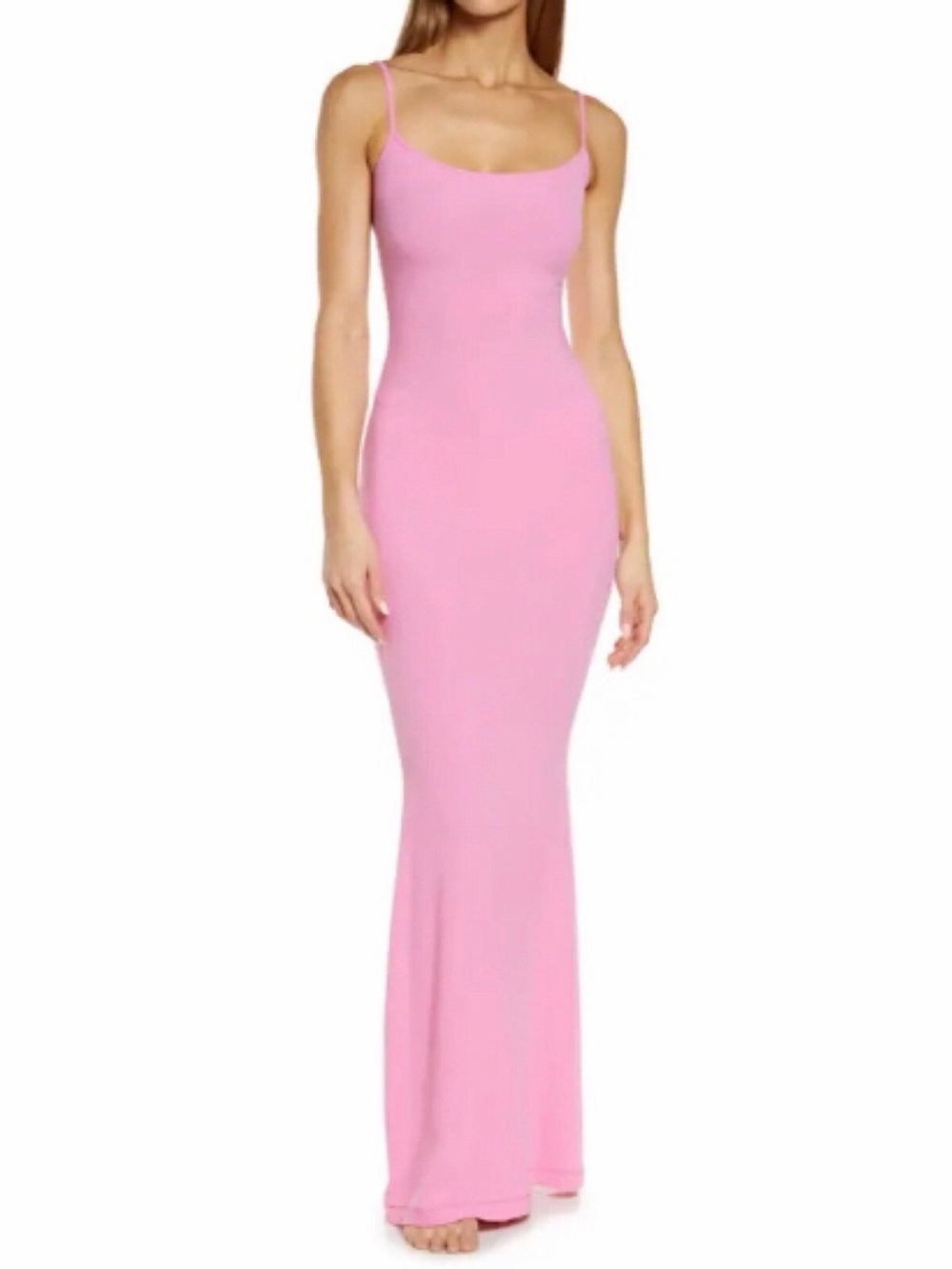 SKIMS Slim Spaghetti-Strap Maxi Dress in Pink